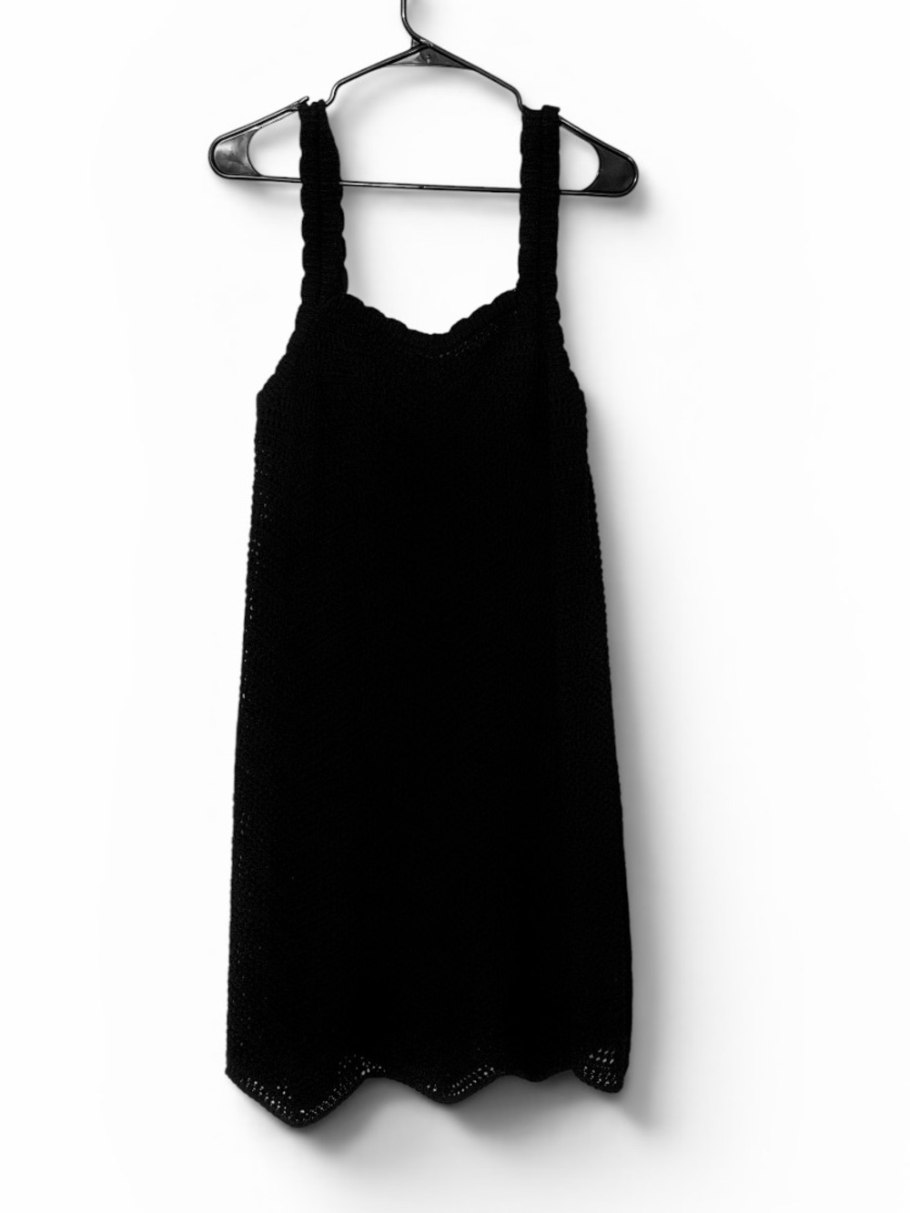 Target Black Crochet Mini Dress with Braided Straps